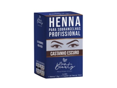 Henna para Sobrancelhas New Beauty Castanho Escuro + Fixador 10 ml