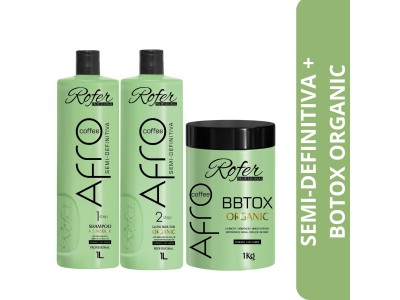 Kit Semi-Definitiva Organica Afro Coffee Rofer + Botox 3X1L