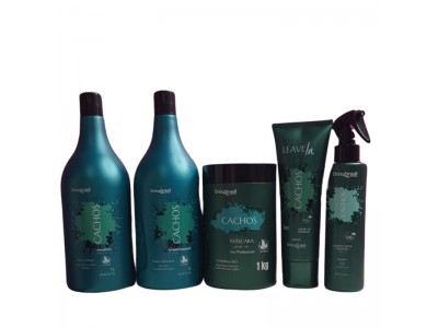 Kit Cachos Shamp+Cond+Masc+Leave-in+Fluido Onixx Brasil