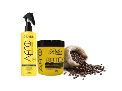 Botox Afro Coffe 500gr + Intensificador Afro Coffee Rofer