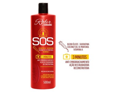 Máscara Reconstrutora Sos 3 Minutos Rofer 500ml